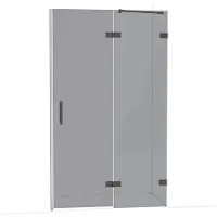 Maxaro Diamond Douchedeur 120cm Zwart Chroom Rookglas Draaideur | Douchedeur | Draaideur Douche | Glazen Douchedeur