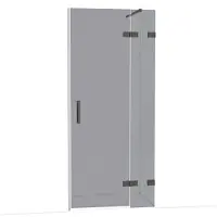 Maxaro Diamond Douchedeur 90cm Zwart Chroom Rookglas Draaideur 200cm Hoog 8mm Veiligheidsglas | Douchedeur | Draaideur Douche | Glazen Douchedeur