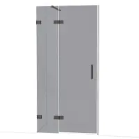 Maxaro Diamond Douchedeur 100cm Zwart Chroom Rookglas Draaideur | Douchedeur | Douchedeur Draaibaar | Douchedeur op maat