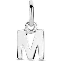 The Jewelry Collection Zilver Gerhodineerde Hanger letter M 1333753