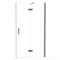 Maxaro Diamond Douchedeur | 110 cm Zwart chroom Helder glas Draaideur