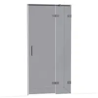 Maxaro Diamond Douchedeur 100cm Zwart Metaal Rookglas Draaideur 200cm Hoog | Douchedeur | Draaideur Douche | Glazen Douchedeur