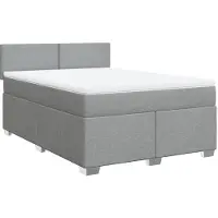 vidaXL Boxspring met matras stof lichtgrijs 140x200 cm
