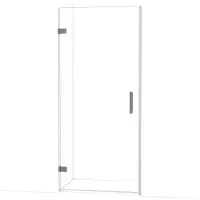 Maxaro Diamond Douchedeur | 90 cm Zwart metaal Helder glas Draaideur