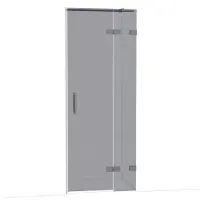 Maxaro Diamond Douchedeur | 80 cm Zwart metaal Rookglas Draaideur | Douchedeur glas | Glazen Douchedeur | Nisdeur Douche