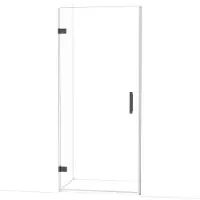 Maxaro Diamond Douchedeur | 90 cm Zwart chroom Helder glas Draaideur