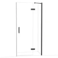 Maxaro Diamond Douchedeur | 100 cm Zwart chroom Helder glas Draaideur