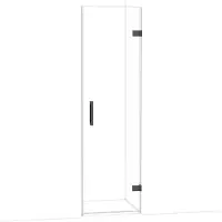 Maxaro Diamond Douchedeur | 60 cm Zwart chroom Helder glas Draaideur