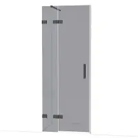 Maxaro Diamond Douchedeur 80 cm Zwart Chroom Rookglas Draaideur | Douchedeur | Douchedeur Draaibaar | Douchedeur Inklapbaar