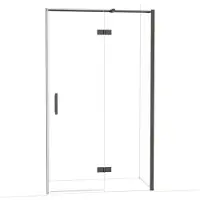 Maxaro Diamond Douchedeur | 120 cm Zwart chroom Helder glas Draaideur
