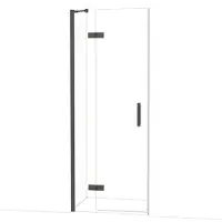 Maxaro Diamond Douchedeur | 80 cm Zwart chroom Helder glas Draaideur