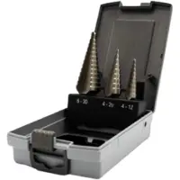 Fit-to-Fix 4000120006 3-delige Uni Stappenborenset - HSS-G Geslepen - Kunststof - 4-12/4-20/6-30mm