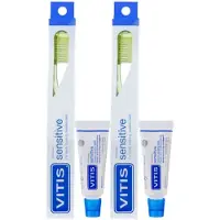 Vitis 2x Tandenborstel + Mini Tandpasta Sensitive