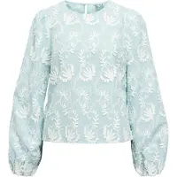 Object Blouse 'OBJMya' pastelblauw / wit