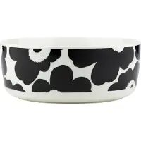 Marimekko Oiva/unikko Kom 150 Cl Zwart / Wit - Serveerkommen Steengoed Black - 075544-190