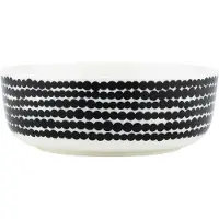 Marimekko Siirtolapuutarha Kom 40 Cl Zwart / Wit - Serveerkommen Steengoed Black - 075531-190