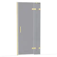 Maxaro Diamond Douchedeur | 90 cm Lichtgoud Rookglas Draaideur