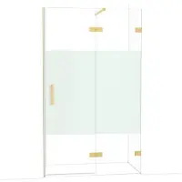 Maxaro Diamond Douchedeur | 120 cm Goud Helder met matte strook Draaideur