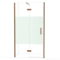 Maxaro Diamond Douchedeur | 110 cm Koper Helder met matte strook Draaideur