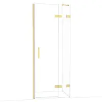 Maxaro Diamond Douchedeur | 80 cm Lichtgoud Helder glas Draaideur