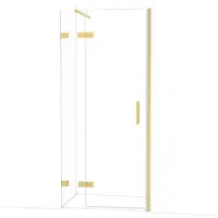 Maxaro Diamond Douchedeur | 90 cm Goud Helder glas Draaideur