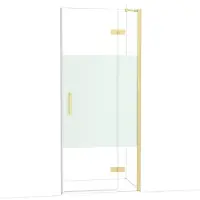 Maxaro Diamond Douchedeur | 90 cm Lichtgoud Helder met matte strook Draaideur