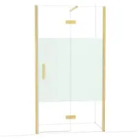 Maxaro Diamond Douchedeur | 110 cm Goud Helder met matte strook Draaideur