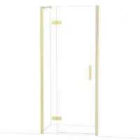 Maxaro Diamond Douchedeur | 90 cm Lichtgoud Helder glas Draaideur