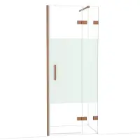 Maxaro Diamond Douchedeur | 80 cm Koper Helder met matte strook Draaideur