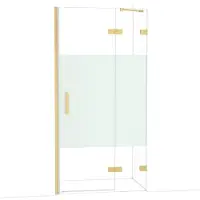 Maxaro Diamond Douchedeur | 100 cm Goud Helder met matte strook Draaideur