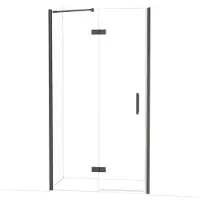 Maxaro Diamond Douchedeur | 110 cm Zwart chroom Helder glas Draaideur