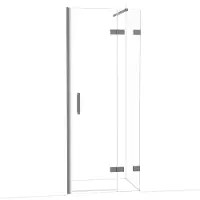 Maxaro Diamond Douchedeur | 80 cm Zwart metaal Helder glas Draaideur