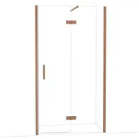Maxaro Diamond Douchedeur | 110 cm Koper Helder glas Draaideur