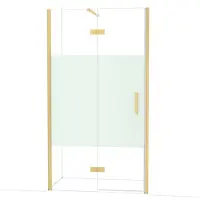 Maxaro Diamond Douchedeur | 110 cm Goud Helder met matte strook Draaideur