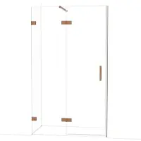 Maxaro Diamond Douchedeur | 120 cm Koper Helder glas Draaideur