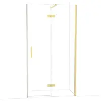 Maxaro Diamond Douchedeur | 110 cm Lichtgoud Helder glas Draaideur