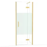 Maxaro Diamond Douchedeur | 80 cm Goud Helder met matte strook Draaideur