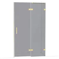 Maxaro Diamond Douchedeur | 120 cm Lichtgoud Rookglas Draaideur