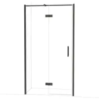 Maxaro Diamond Douchedeur | 110 cm Zwart chroom Helder glas Draaideur