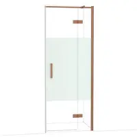 Maxaro Diamond Douchedeur | 80 cm Koper Helder met matte strook Draaideur