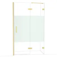 Maxaro Diamond Douchedeur | 120 cm Lichtgoud Helder met matte strook Draaideur