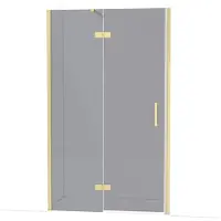 Maxaro Diamond Douchedeur | 120 cm Lichtgoud Rookglas Draaideur