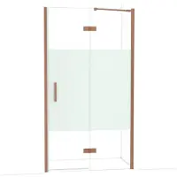 Maxaro Diamond Douchedeur | 110 cm Koper Helder met matte strook Draaideur