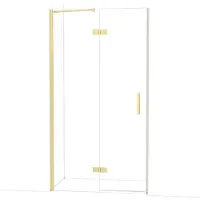 Maxaro Diamond Douchedeur | 110 cm Lichtgoud Helder glas Draaideur