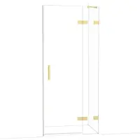Maxaro Diamond Douchedeur | 90 cm Lichtgoud Helder glas Draaideur