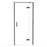 Maxaro Diamond Douchedeur | 90 cm Zwart chroom Helder glas Draaideur