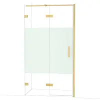 Maxaro Diamond Douchedeur | 110 cm Goud Helder met matte strook Draaideur