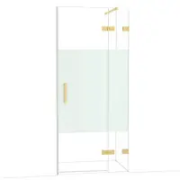 Maxaro Diamond Douchedeur | 90 cm Goud Helder met matte strook Draaideur