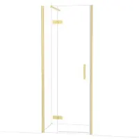 Maxaro Diamond Douchedeur | 80 cm Lichtgoud Helder glas Draaideur