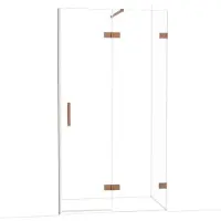 Maxaro Diamond Douchedeur | 110 cm Koper Helder glas Draaideur